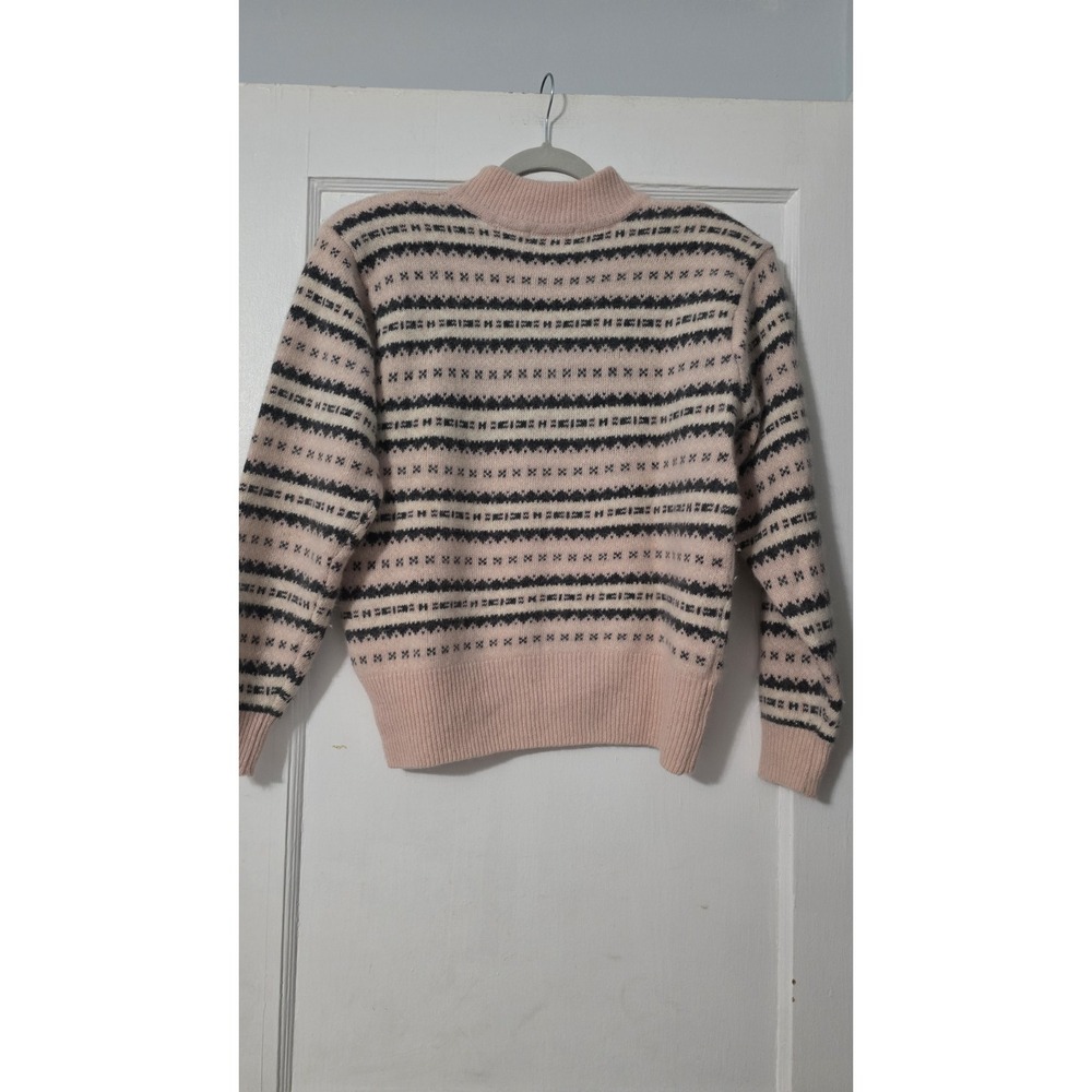 Vintage Liz Claiborne Sweater Sz Medium Preppy Lambswool Angora Striped Mom 90s - Picture 2 of 5